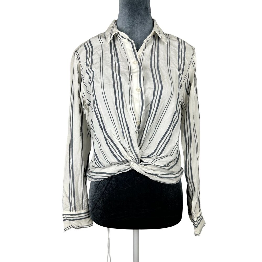Abercrombie & Fitch Women's XS Long Sleeve Tie Front Button Up Shirt Women's